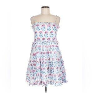 Oliphant Casual Smocked Back Lined Mini Dress